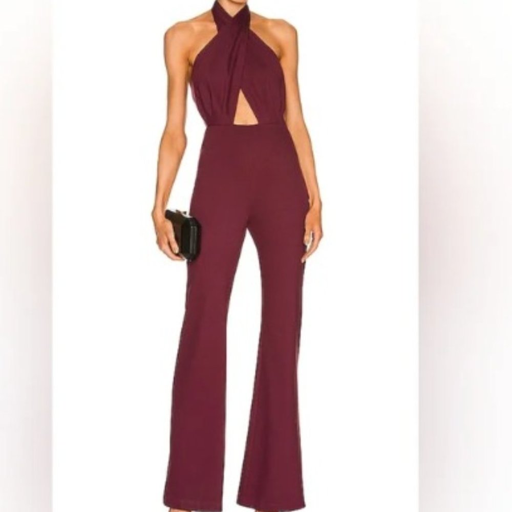 REVOLVE Amanda Uprichard Burgundy Jumpsuit